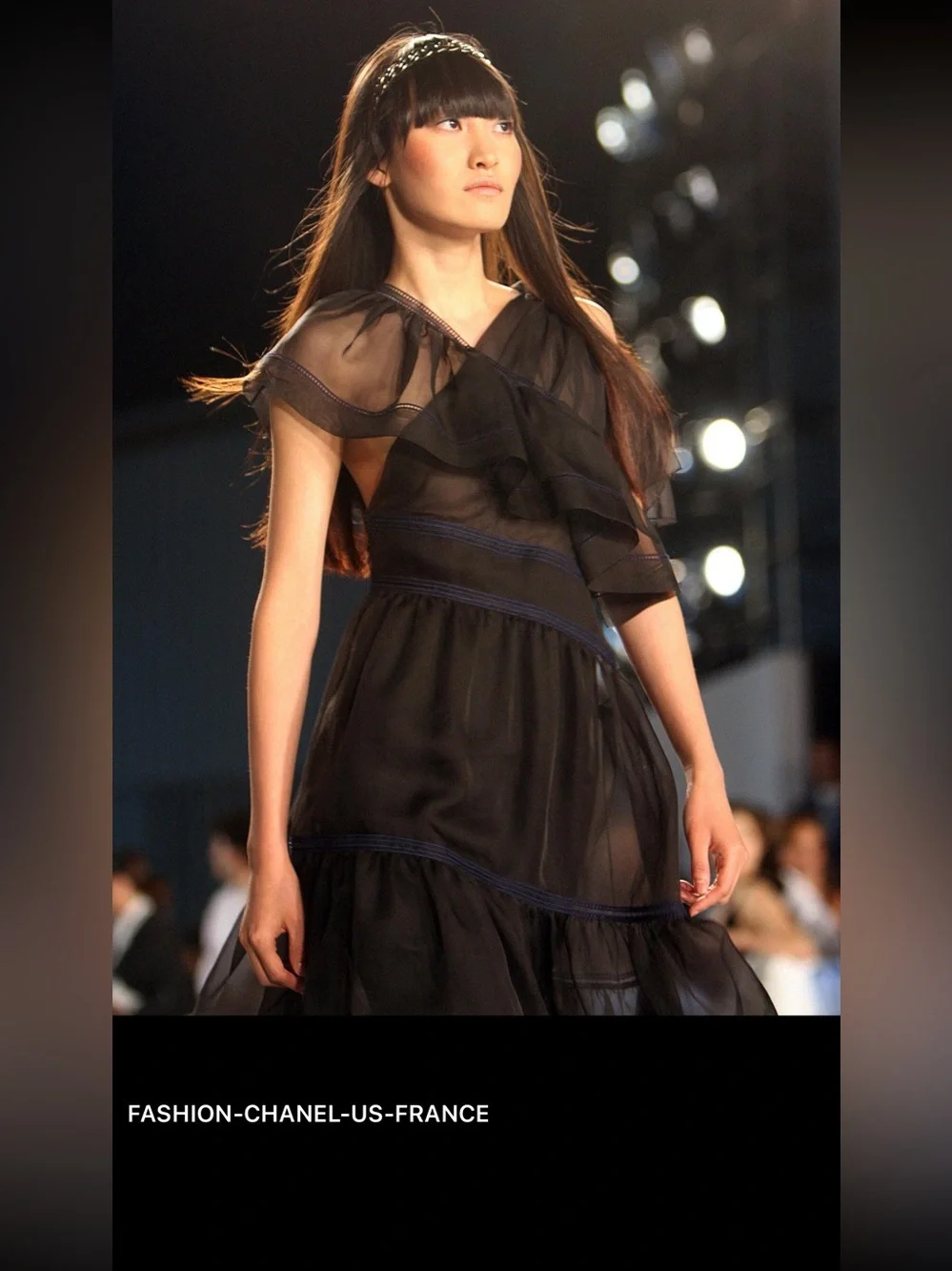 CHANEL 08C Resort 2008 Runway Sheer Dress Karl Lagerfeld FR 40